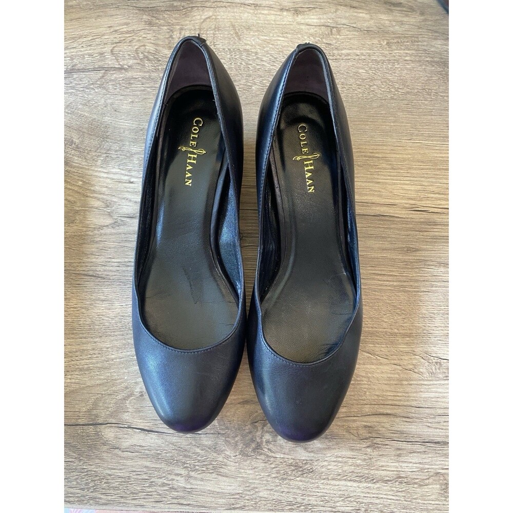 Cole Haan Women's Size 5 Black Wedge Heels Shoes - EUC